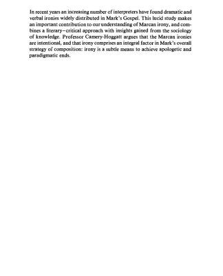 خرید و دانلود نسخه کامل کتاب Irony in Mark’s Gospel: Text and Subtext (Society for New Testament Studies Monograph Series)