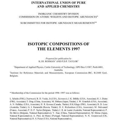 خرید و دانلود نسخه کامل کتاب Isotopic Compositions of the Elements 1997