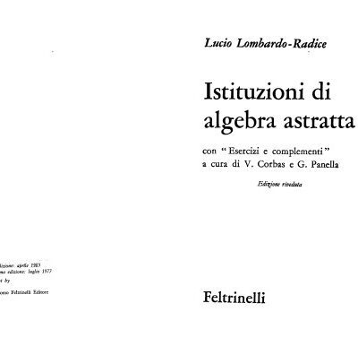 خرید و دانلود نسخه کامل کتاب Istituzioni di algebra astratta. Con esercizi e complementi
