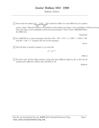 خرید و دانلود نسخه کامل کتاب JBMO 1998 problems_68d07643667f9.jpeg خرید و دانلود نسخه کامل کتاب JBMO 1998 problems