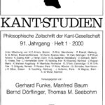 خرید و دانلود نسخه کامل کتاب Kant-Studien Philosophische Zeitschrift der Kant-Gesellschaft, 91. Jahrgang, Heft 1, 2000