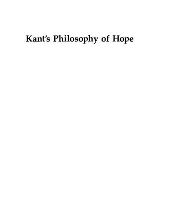 خرید و دانلود نسخه کامل کتاب Kant’s Philosophy of Hope (American University Studies Series V, Philosophy)
