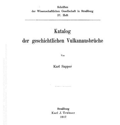 خرید و دانلود نسخه کامل کتاب Katalog der geschichtlichen Vulkanausbrüche