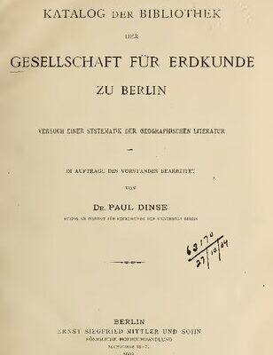 خرید و دانلود نسخه کامل کتاب Katalog der Gesellschaft für Erdkunde zu Berlin ; Versuch einer Systematik der geographischen Literatur
