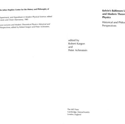 خرید و دانلود نسخه کامل کتاب Kelvin’s Baltimore Lectures and Modern Theoretical Physics: Historical and Philosophical Perspectives