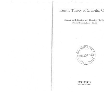 خرید و دانلود نسخه کامل کتاب Kinetic Theory of Granular Gases