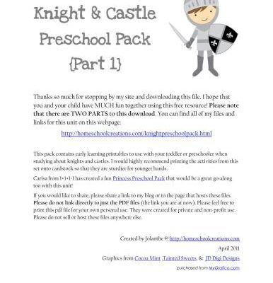خرید و دانلود نسخه کامل کتاب Knight and Castle Preschool Pack. Part 1