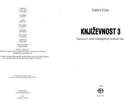 خرید و دانلود نسخه کامل کتاب Književnost 3 Čitanka za 3. razred četverogodišnjih strukovnih škola