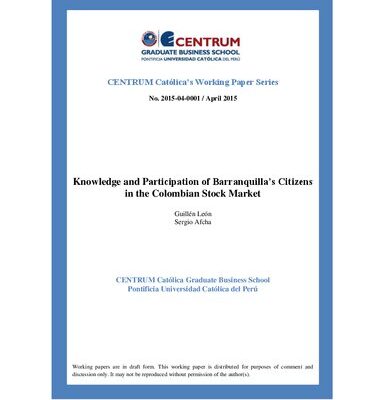 خرید و دانلود نسخه کامل کتاب Knowledge and Participation of Barranquilla’s Citizens in the Colombian Stock Market