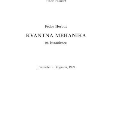 خرید و دانلود نسخه کامل کتاب Kvantna Mehanika za istrazivace