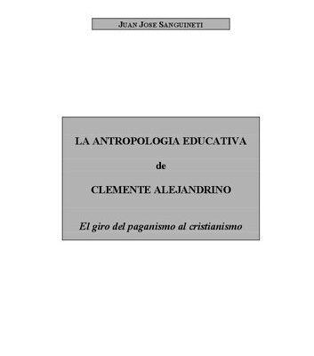 خرید و دانلود نسخه کامل کتاب La antropología educativa de Clemente Alejandrino