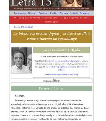 خرید و دانلود نسخه کامل کتاب La biblioteca escolar digital y la Edad de Plata como situación de aprendizaje