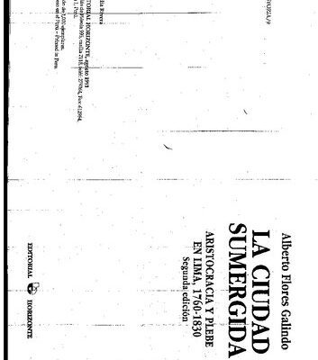 خرید و دانلود نسخه کامل کتاب La ciudad sumergida. Aristocracia y plebe en Lima, 1760-1830