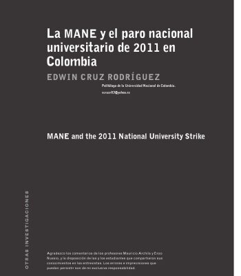 خرید و دانلود نسخه کامل کتاب La MANE y el paro nacional universitario del 2011 en Colombia