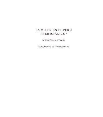 خرید و دانلود نسخه کامل کتاب La mujer en el Perú prehispánico