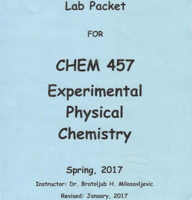 خرید و دانلود نسخه کامل کتاب Lab Packet for Chem 457 Experimental Physical Chemistry