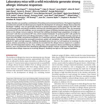 خرید و دانلود نسخه کامل کتاب Laboratory mice with a wild microbiota generate strong allergic immune responses