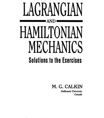 خرید و دانلود نسخه کامل کتاب Lagrangian And Hamiltonian Mechanics. Solutions