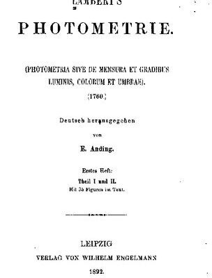 خرید و دانلود نسخه کامل کتاب Lambert’s Photometrie (Photometria sive de mensura et gradibus luminis, colorum et umbrae) (1760)
