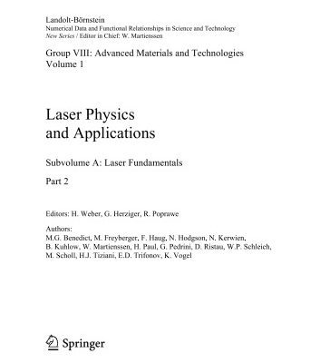 خرید و دانلود نسخه کامل کتاب Laser physics and applications