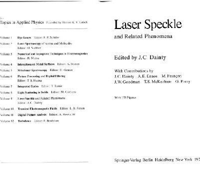 خرید و دانلود نسخه کامل کتاب Laser speckle and related phenomena