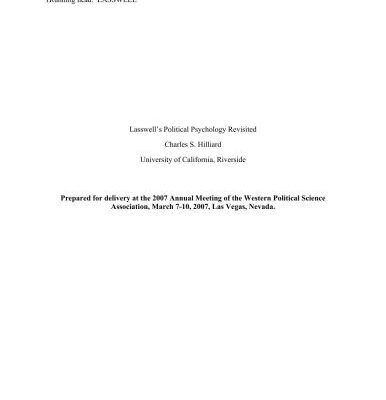 خرید و دانلود نسخه کامل کتاب Lasswell’s Political Psychology Revisited
