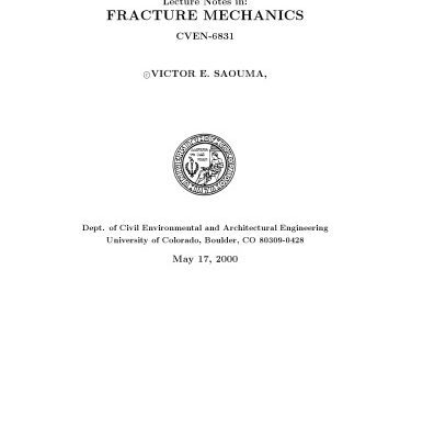 خرید و دانلود نسخه کامل کتاب Lecture notes in Fracture Mechanics