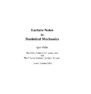 خرید و دانلود نسخه کامل کتاب Lecture notes in statistical mechanics