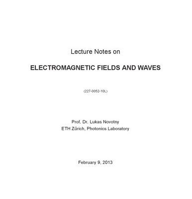 خرید و دانلود نسخه کامل کتاب Lecture notes on electromagnetic fields and waves
