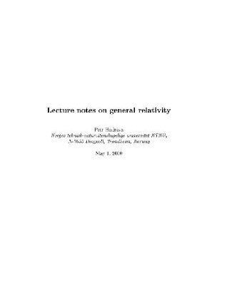 خرید و دانلود نسخه کامل کتاب Lecture notes on general relativity