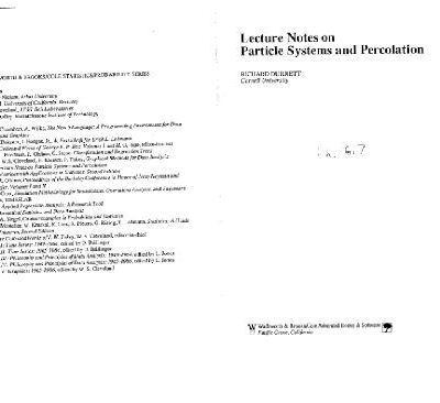 خرید و دانلود نسخه کامل کتاب Lecture notes on particle systems and percolation