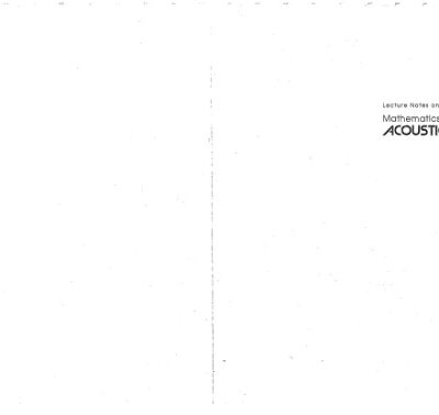 خرید و دانلود نسخه کامل کتاب Lecture Notes On The Mathematics Of Acoustics