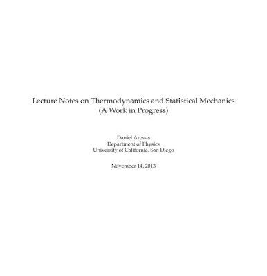خرید و دانلود نسخه کامل کتاب Lecture Notes on Thermodynamics and Statistical Mechanics