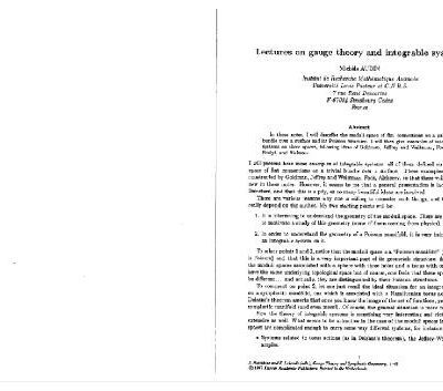 خرید و دانلود نسخه کامل کتاب Lectures on gauge theory and integrable systems
