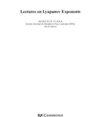 خرید و دانلود نسخه کامل کتاب Lectures on Lyapunov Exponents