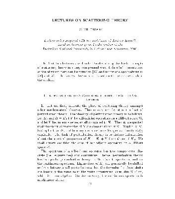خرید و دانلود نسخه کامل کتاب Lectures on scattering theory