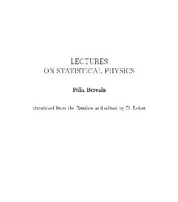 خرید و دانلود نسخه کامل کتاب Lectures on statistical physics