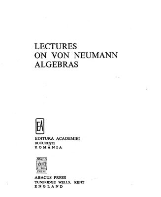 خرید و دانلود نسخه کامل کتاب Lectures on von Neumann algebras