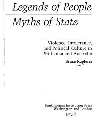 خرید و دانلود نسخه کامل کتاب Legends of People, Myths of State: Violence, Intolerance, and Political Culture in Sri Lanka and Australia (Smithsonian Series in Ethnographic Inquiry)