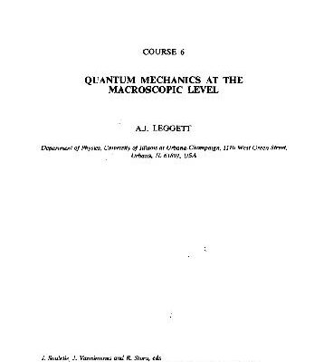 خرید و دانلود نسخه کامل کتاب Leggett LesHouches Lecture Notes on QM at macro level