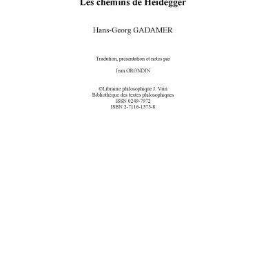 خرید و دانلود نسخه کامل کتاب Les chemins de Heidegger