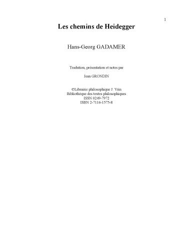 خرید و دانلود نسخه کامل کتاب Les chemins de Heidegger_68d049f1e082d.jpeg خرید و دانلود نسخه کامل کتاب Les chemins de Heidegger