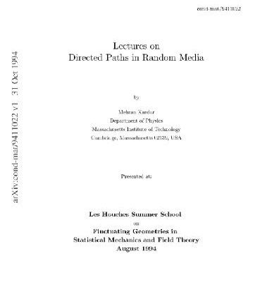 خرید و دانلود نسخه کامل کتاب Les Houches lectures on directed paths in random media