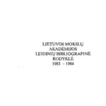 خرید و دانلود نسخه کامل کتاب Lietuvos mokslų akademijos leidinių bibliografinė rodyklė. 1983/84