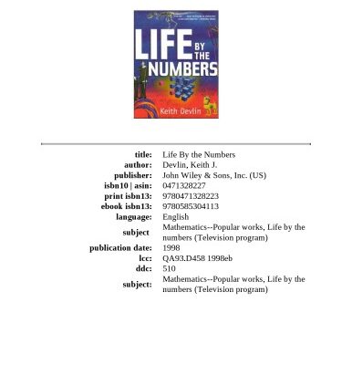 خرید و دانلود نسخه کامل کتاب Life by the Numbers