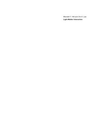 خرید و دانلود نسخه کامل کتاب Light-Matter Interaction: Atoms and Molecules in External Fields and Nonlinear Optics