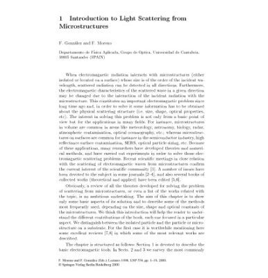 خرید و دانلود نسخه کامل کتاب Light Scattering from Microstructures: Lectures of the Summer School of Laredo, University of Cantabria, Held at Laredo, Spain, Sept. 11–13, 1998