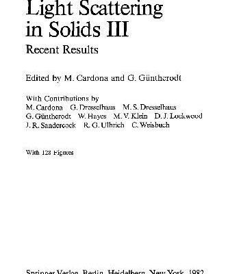 خرید و دانلود نسخه کامل کتاب Light Scattering in Solids III: Recent Results