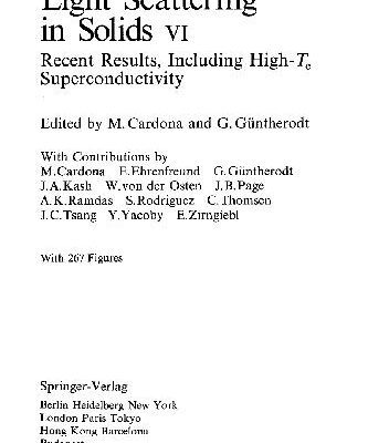 خرید و دانلود نسخه کامل کتاب Light Scattering in Solids VI: Recent Results Including High-TC Superconductivity