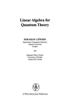 خرید و دانلود نسخه کامل کتاب Linear algebra for quantum theory